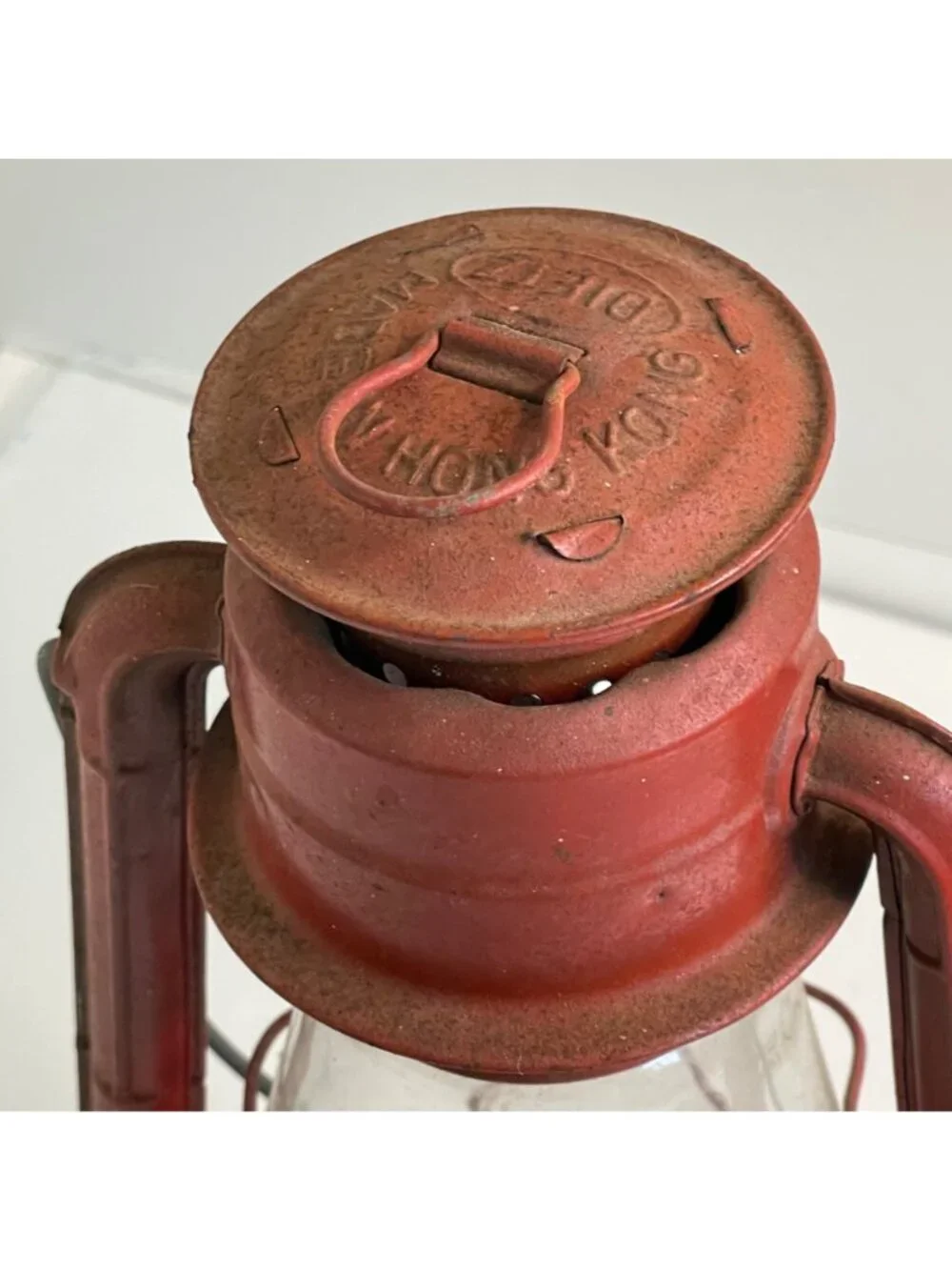Vintage Dietz No 20 Junior Red Kerosene Lantern Original clear Globe No Dents